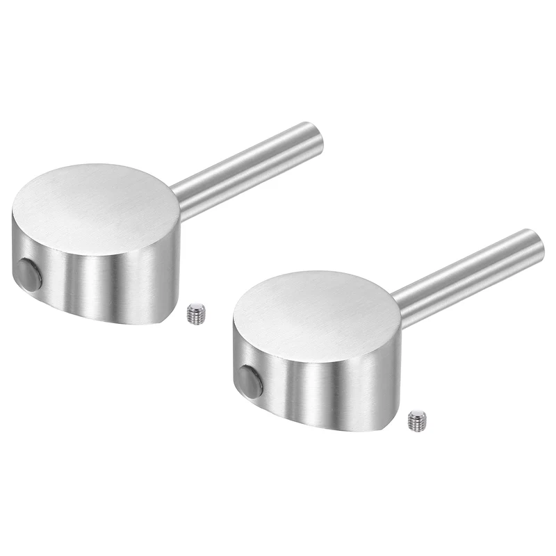 2 Pcs 97x42x25mm Stainless Steel Faucet Handle with Screw for 35mm Cartridge