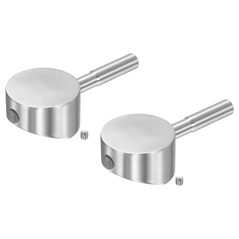 2 Pcs 92x42x25mm 304 Stainless Steel Faucet Handle with Screw for 35mm Cartridge