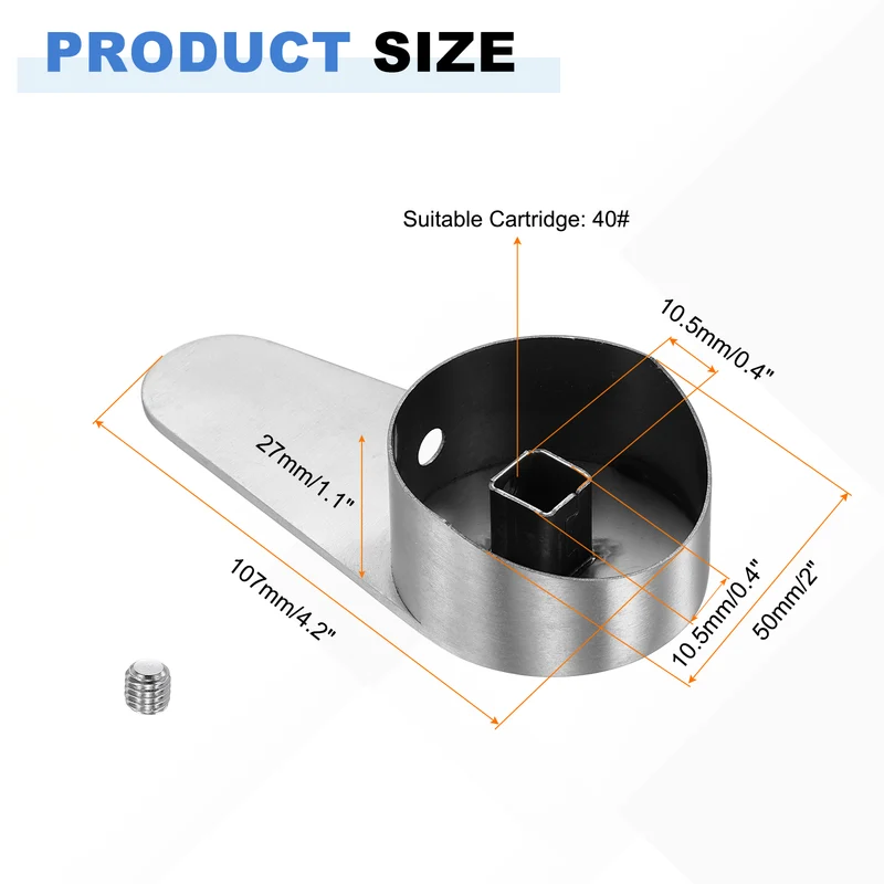 1 Pcs 107x50x27mm Stainless Steel Faucet Handle with Screw for 40mm Cartridge