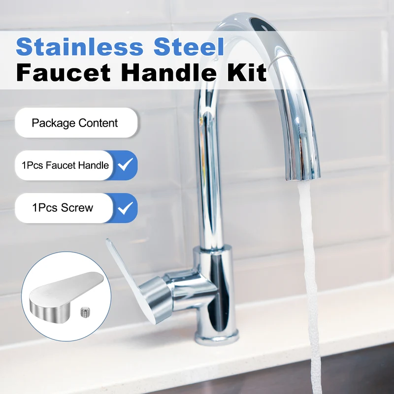 1 Pcs 107x50x27mm Stainless Steel Faucet Handle with Screw for 40mm Cartridge