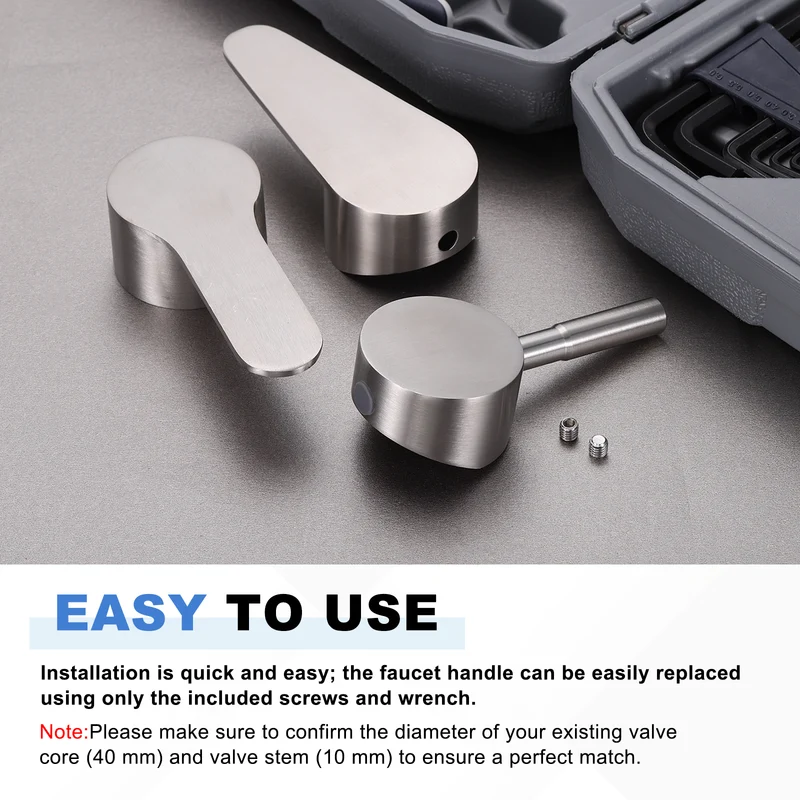 1 Pcs 107x50x27mm Stainless Steel Faucet Handle with Screw for 40mm Cartridge