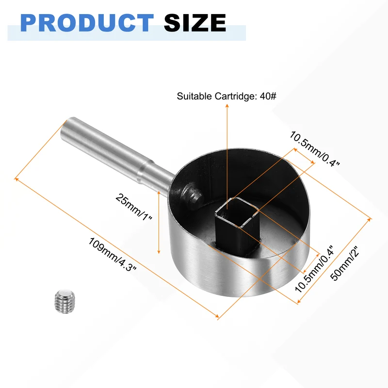 1 Pcs 109x50x25mm Stainless Steel Faucet Handle with Screw for 40mm Cartridge