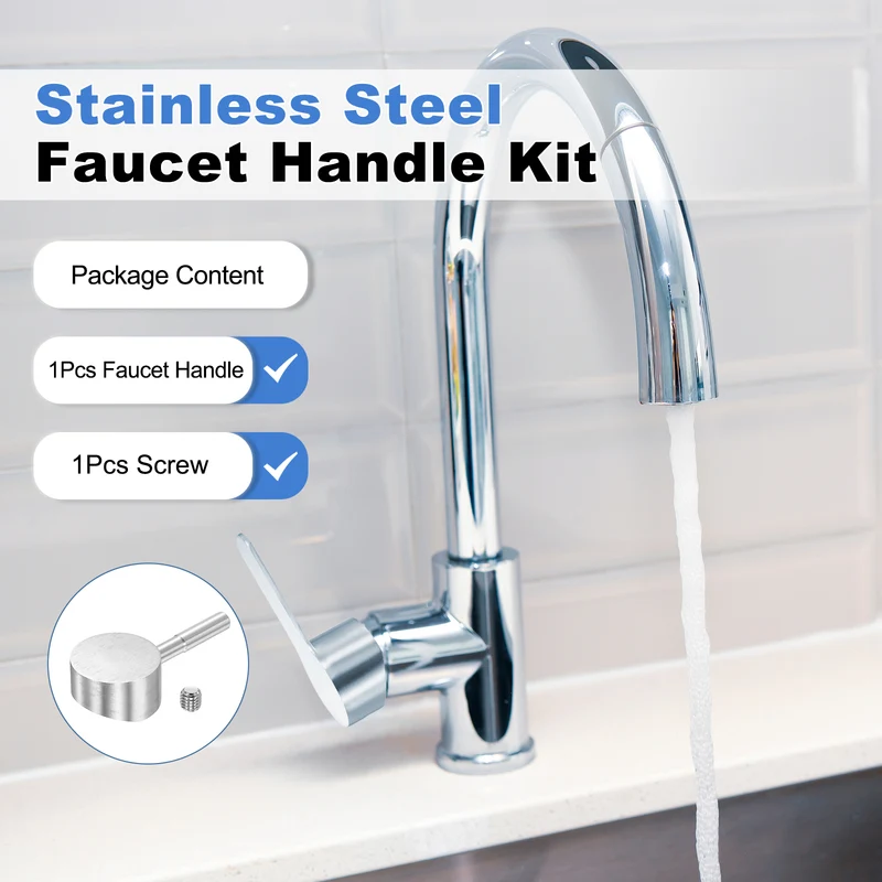 1 Pcs 109x50x25mm Stainless Steel Faucet Handle with Screw for 40mm Cartridge