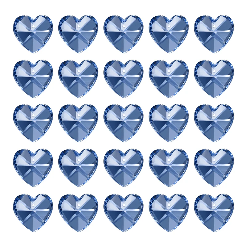 K9 Crystal Heart Beads 1 Holes Pendants, 30 Pack 14mm, Dark Blue