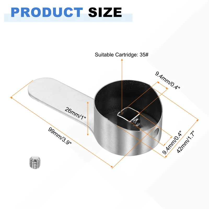 1 Pcs 99x42x26mm Stainless Steel Faucet Handle with Screw for 35mm Cartridge