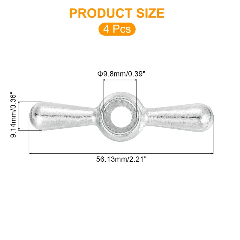 01-5095 Hose Bib Tee Handle,4Pcs Metal Outside Hose Bib Handle Replacement,16 Point Broach Outside Faucet Hose Sillcock Tee Handle (silver)