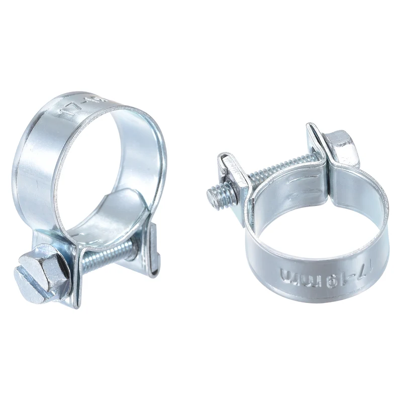 17-19mm Mini Fuel Injection Hose Clamp Zinc Plated Steel Fuel Line Clamp 12pcs