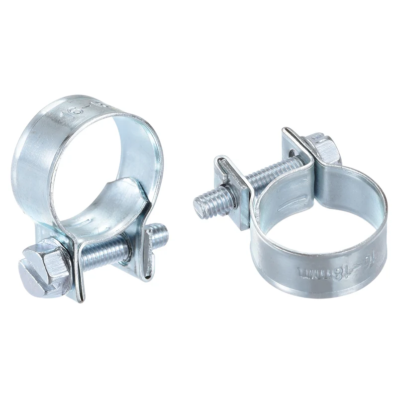 16-18mm Mini Fuel Injection Hose Clamp Zinc Plated Steel Fuel Line Clamp 12pcs