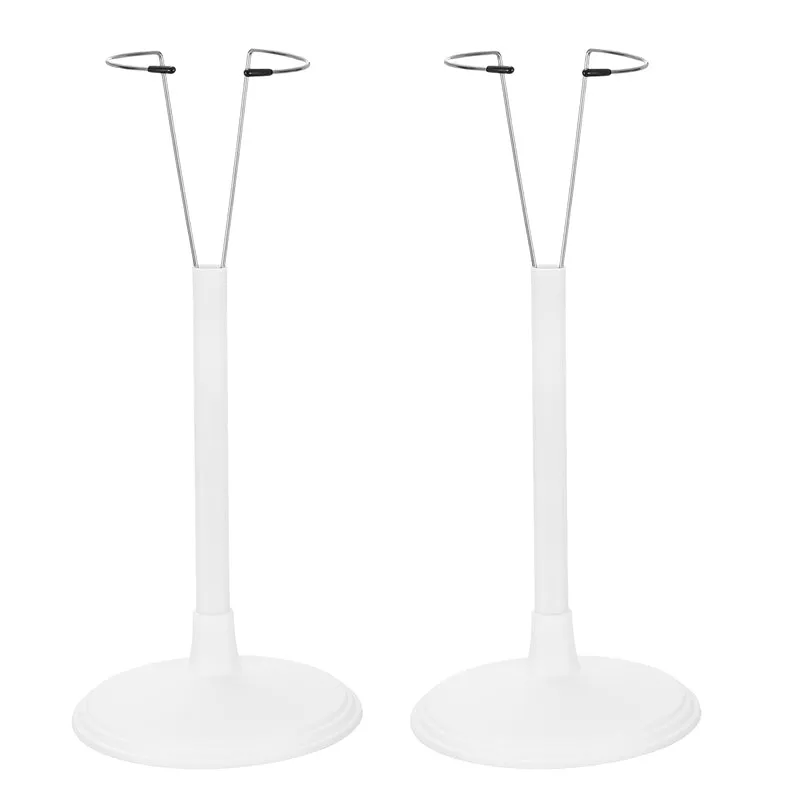 Fits Fashion Doll Adjustable Doll Stand Waist 2" - 2.4"(White, 2pcs)