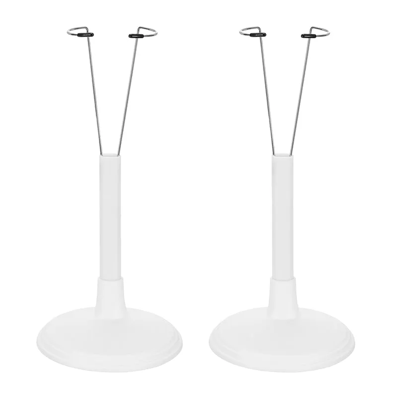 Fits 12 Inch Doll Adjustable Doll Stand Waist 1.2" - 1.8"(White, 2pcs)