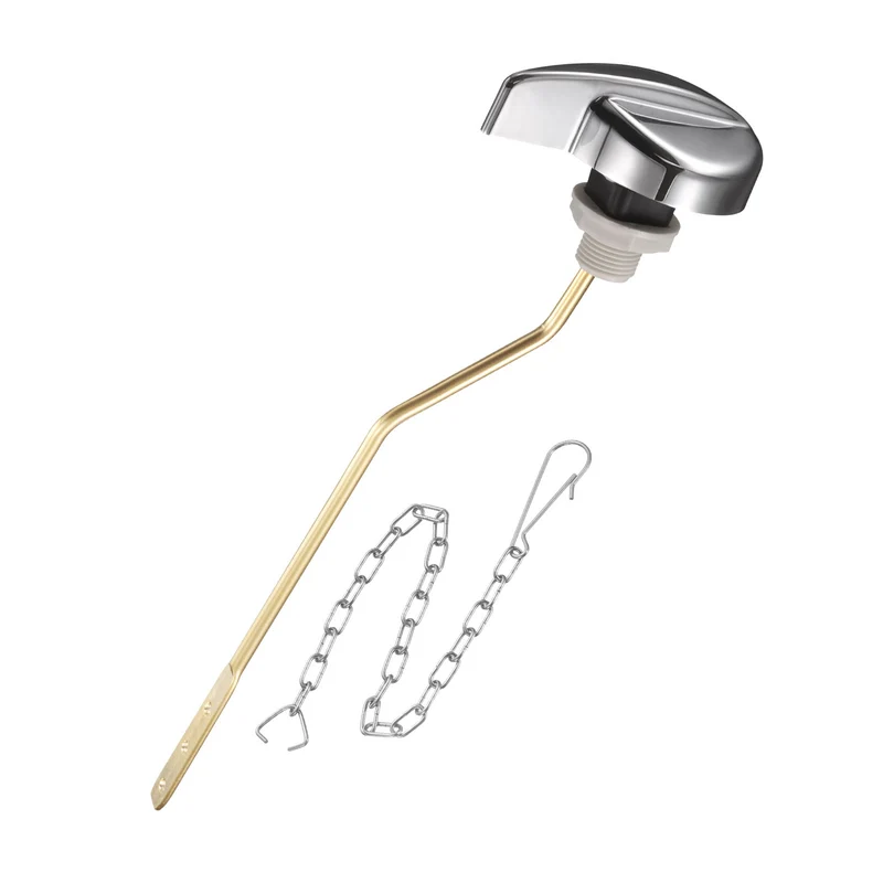 1 Pcs 1.7inch Toilet Flush Handle with Stainless Steel Chain, Silver