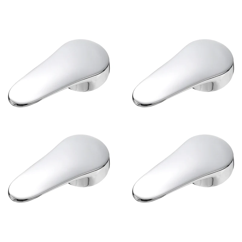 Faucet Lever Handle,4Pcs 40mm Zinc Alloy Basin Mixer Faucet Tap Single Lever Handle Replacement for Kitchen,Bathroom (Silver)