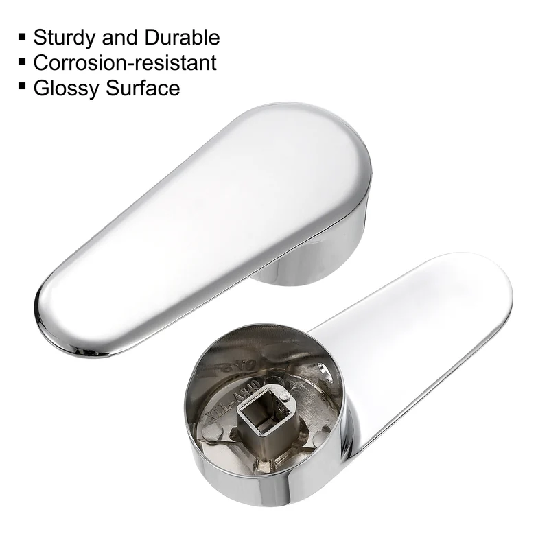 Faucet Lever Handle,2Pcs 35mm Alloy Basin Mixer Faucet Tap Single Lever Handle Replacement for Kitchen Bathroom (Silver)