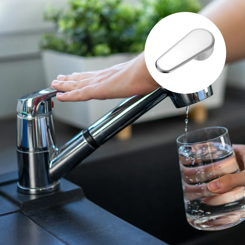 Faucet Lever Handle, 1Pcs 35mm Alloy Basin Mixer Faucet Tap Single Lever Handle Replacement for Kitchen Bathroom (Silver)