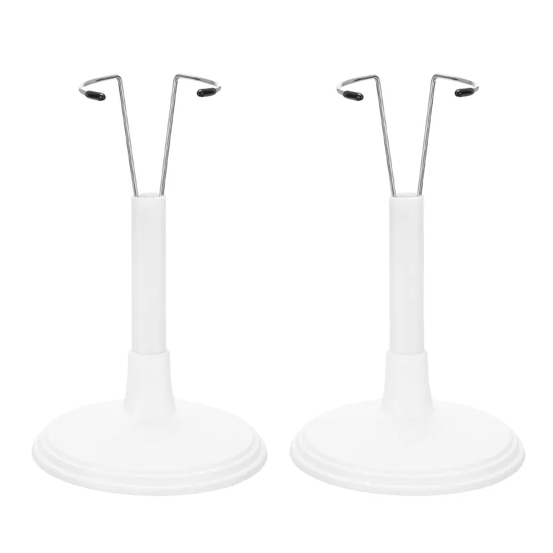 Fits 8 Inch Plush Doll Adjustable Stand Waist 1.6" - 2"(White, 2pcs)