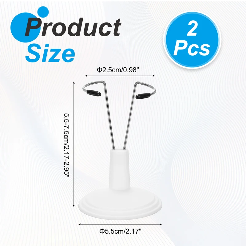 Fits 4 Inch Plush Doll Adjustable Doll Stand Waist 1"(White, 2pcs)