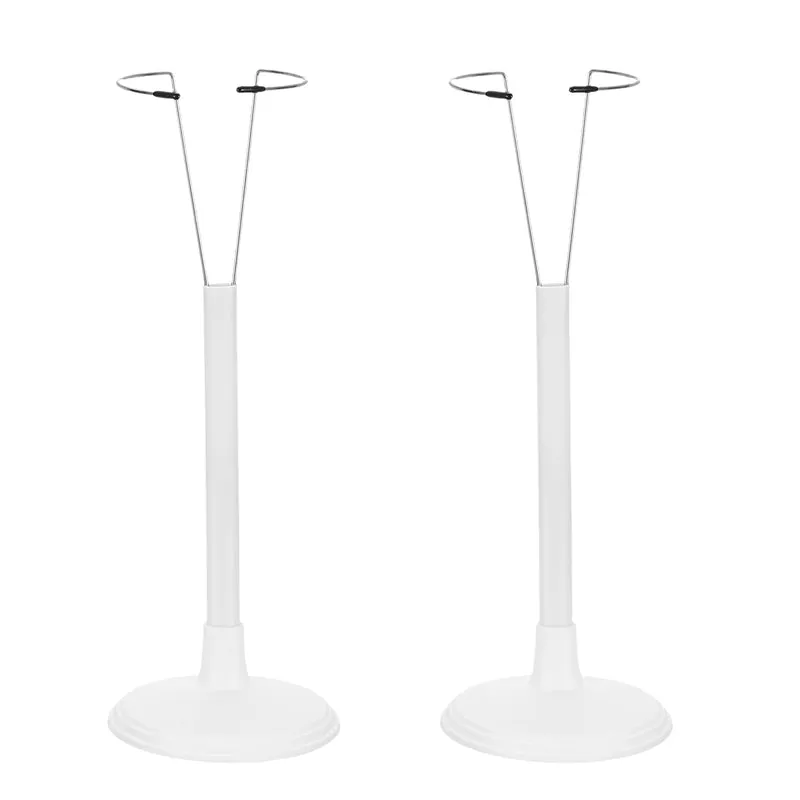 Fits 14 Inch Doll Adjustable Doll Stand Waist 2" - 2.2"(White, 2pcs)