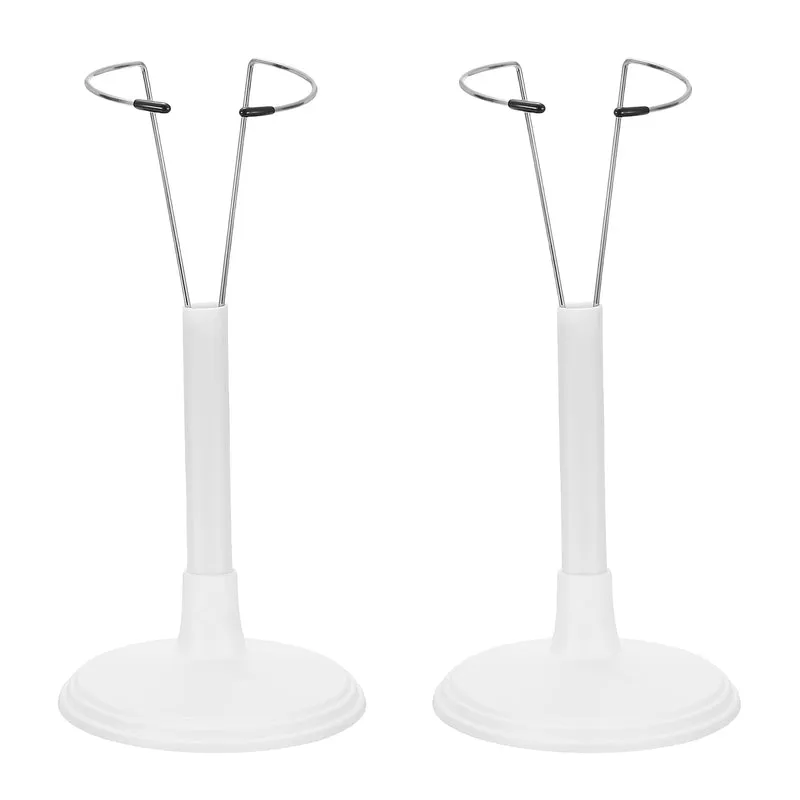 Fits 10 Inch Doll Adjustable Doll Stand Waist 1.8" - 2.6"(White, 2pcs)