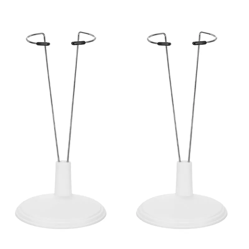 Fits 8 Inch Doll Adjustable Doll Stand Waist 0.8" - 2"(White, 2pcs)