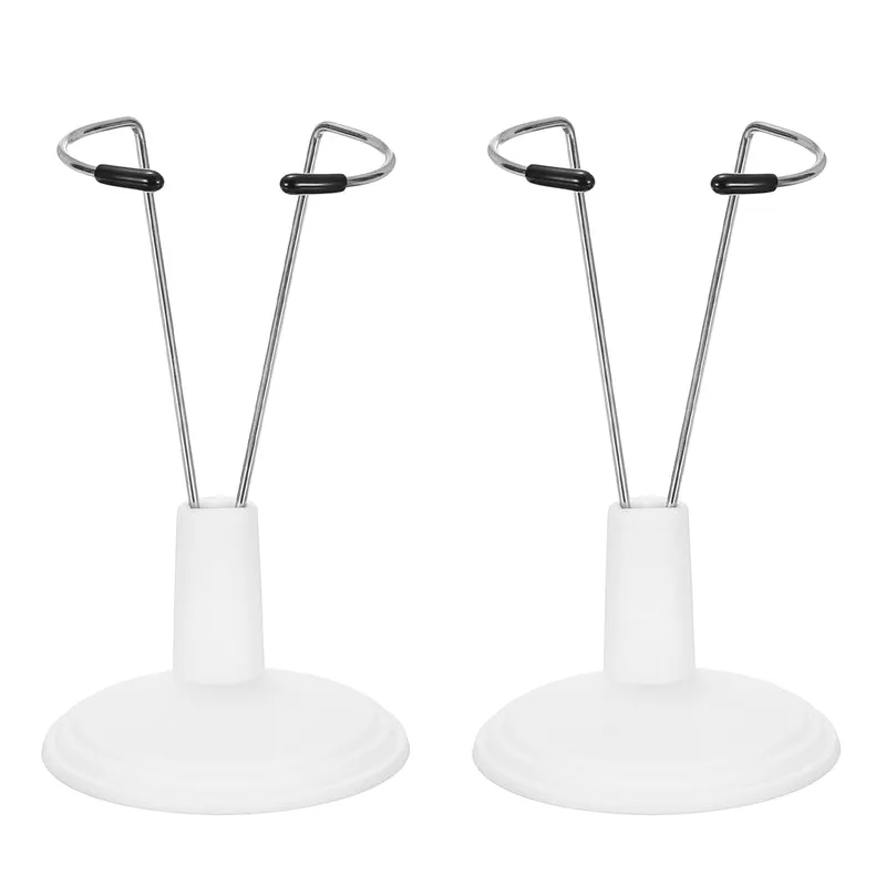 Fits 6 Inch Doll Adjustable Doll Stand Waist 0.8" - 1.6"(White, 2pcs)