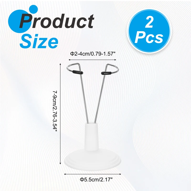 Fits 6 Inch Doll Adjustable Doll Stand Waist 0.8" - 1.6"(White, 2pcs)