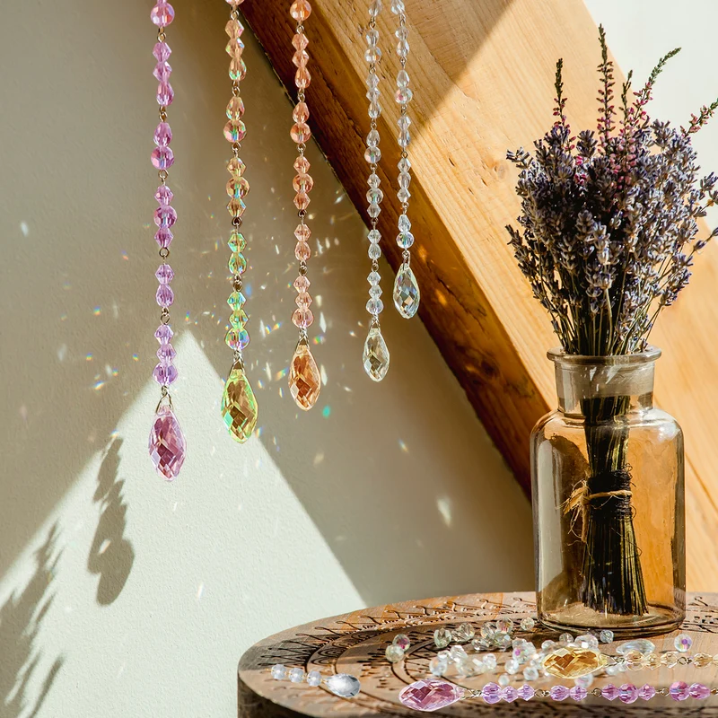 K9 Crystal Teardrop Pendants Oval Beads, 6 Pack 38mm, Sky Blue