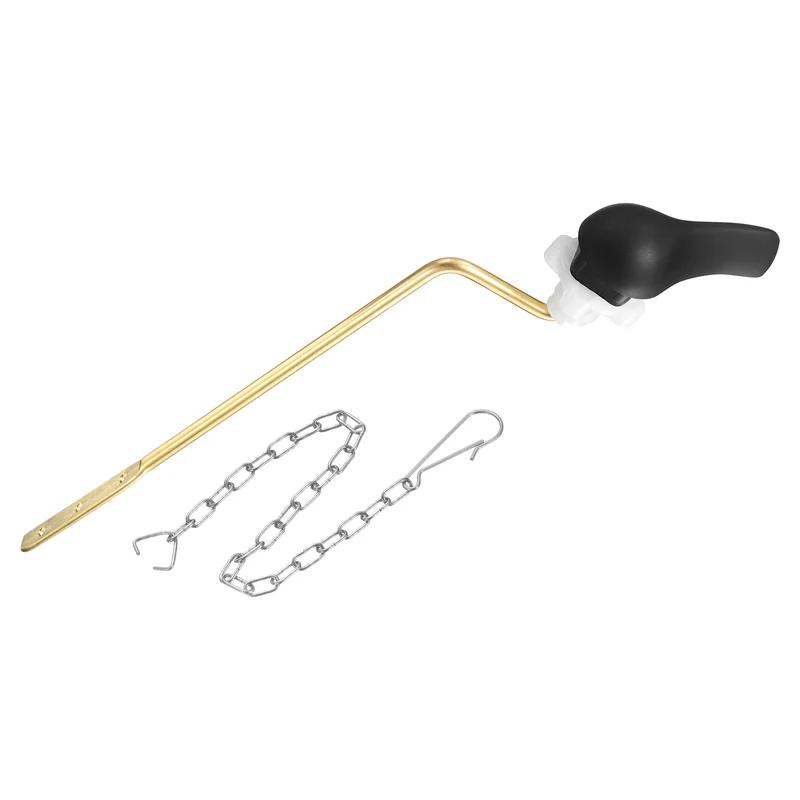 1 Pcs 1.2inch Toilet Flush Handle with Stainless Steel Chain, Black