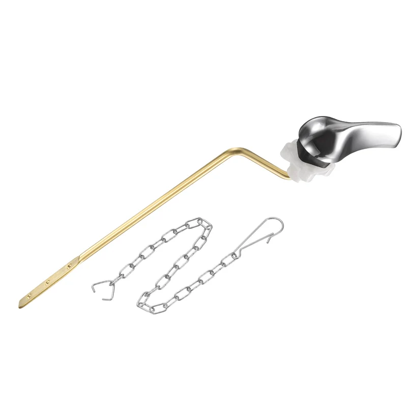 1 Pcs 1.2inch Toilet Flush Handle with Stainless Steel Chain, Silver