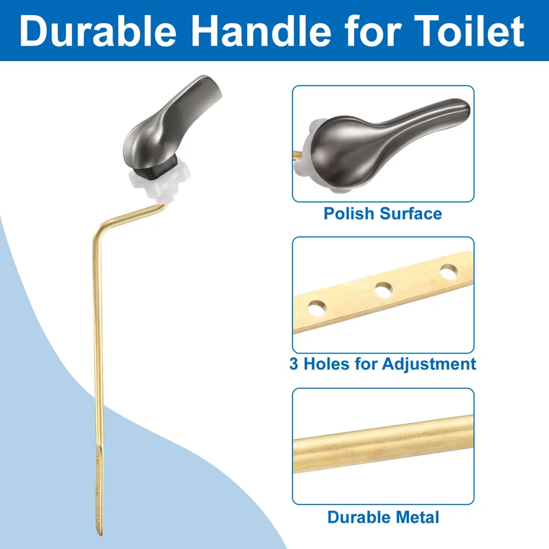 1 Pcs 1.2inch Toilet Flush Handle with Stainless Steel Chain, Brushed Nickel