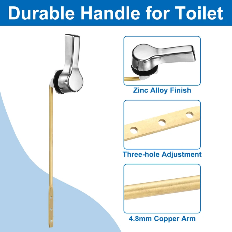 1 Set Toilet Handle Replacement Kit, 701 Silver