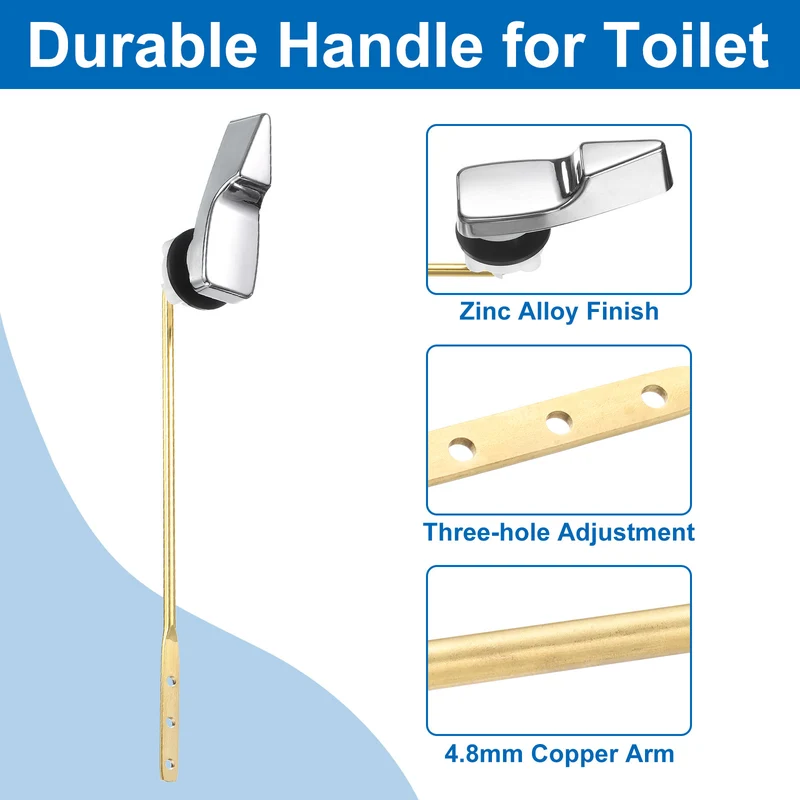 2 Set Toilet Handle Replacement Kit, 702 Silver