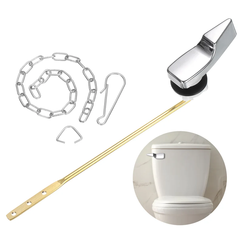 1 Set Toilet Handle Replacement Kit, 702 Silver