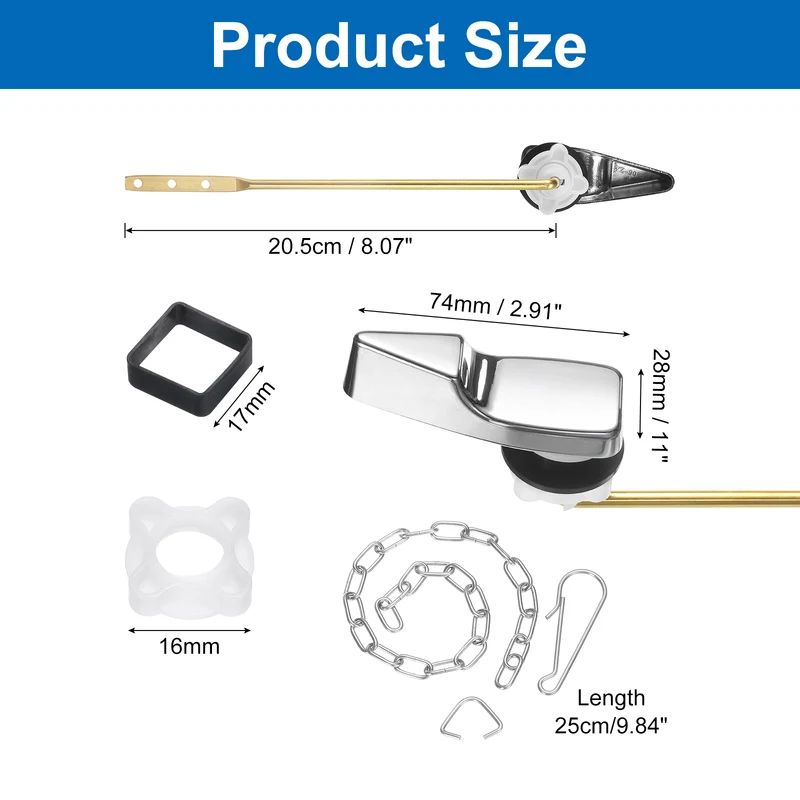 1 Set Toilet Handle Replacement Kit, 702 Silver