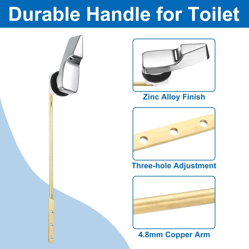 1 Set Toilet Handle Replacement Kit, 702 Silver