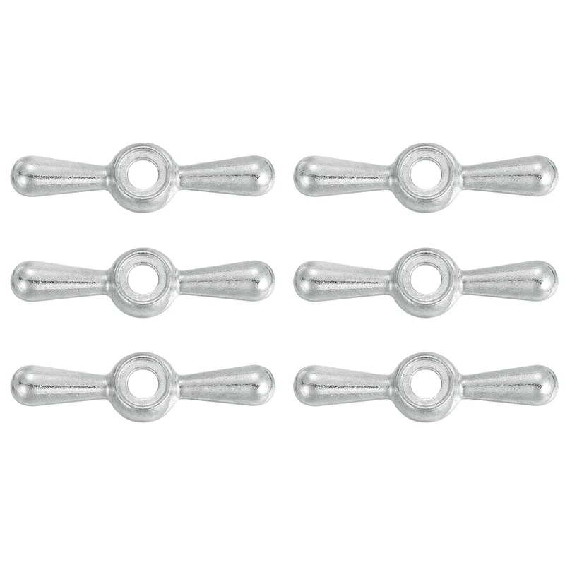 01-5095 Hose Bib Tee Handle,6Pcs Metal Outside Hose Bib Handle Replacement,16 Point Broach Outside Faucet Hose Sillcock Tee Handle (silver)
