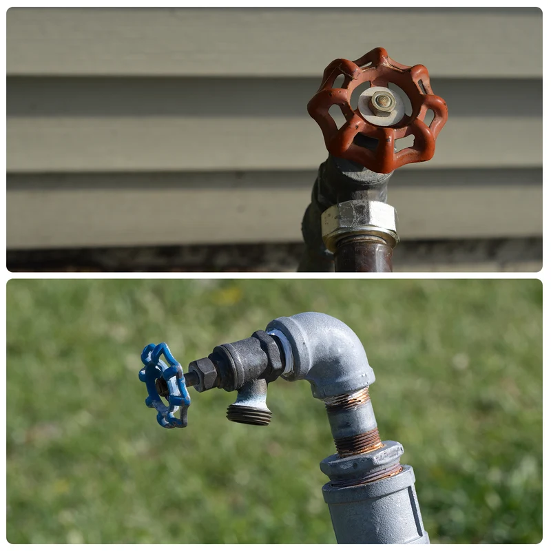 Outside Faucet Handles,2Pcs 7x7mm-Round Wheel Handle Water Spigot Handle(Red)