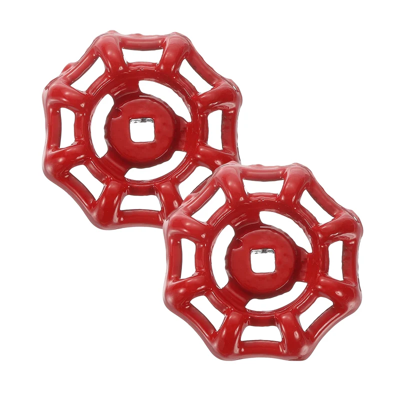 Outside Faucet Handles,2Pcs 5x5mm-Round Wheel Handle Water Spigot Handle Replacement for Garden, Courtyard, Bathroom(Red)