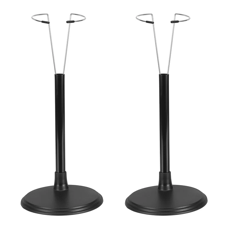 Fits Fashion Doll Adjustable Doll Stand Waist 2" - 2.4"(Black, 2pcs)