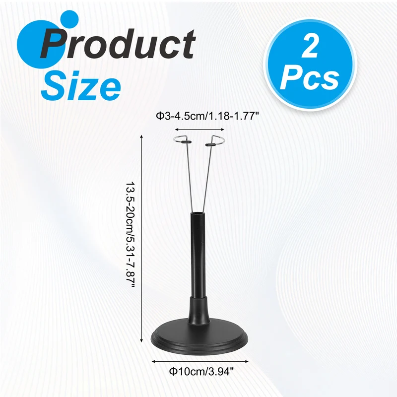Fits 12 Inch Doll Adjustable Doll Stand Waist 1.2" - 1.8"(Black, 2pcs)
