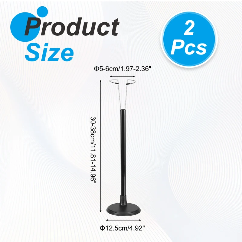 Fits 18 Inch Doll Adjustable Doll Stand Waist 2" - 2.4"(Black, 2pcs)