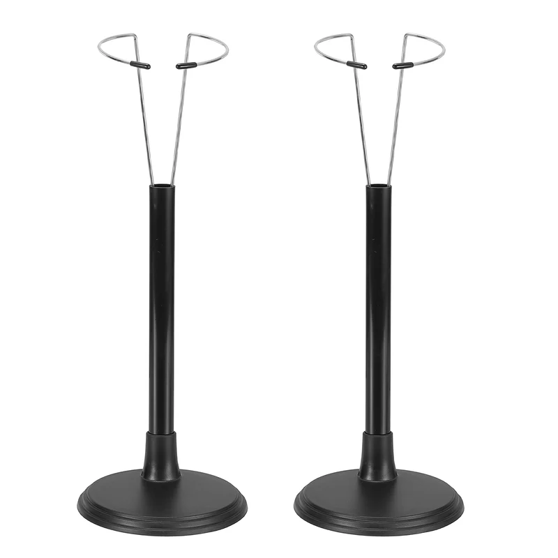 Fits 14 Inch Doll Adjustable Doll Stand Waist 2" - 2.2"(Black, 2pcs)