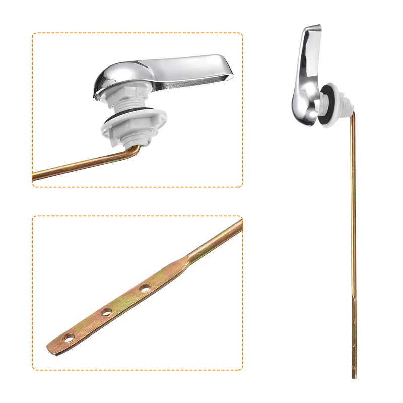 Toilet Handle Replacement Kit with Flapper Stainless Steel Chain