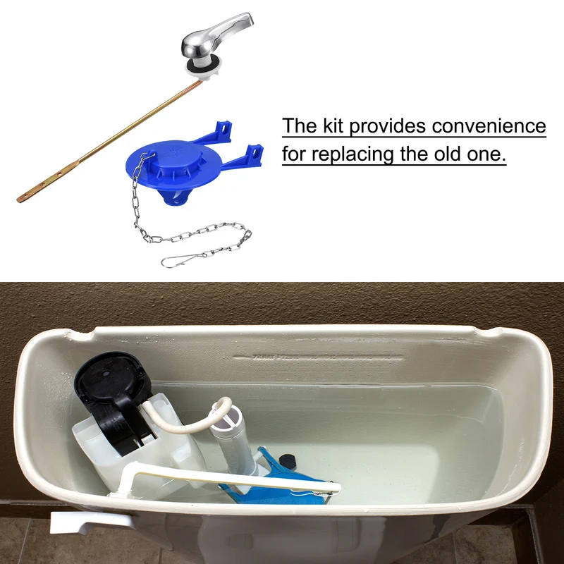 Toilet Handle Replacement Kit with Flapper Stainless Steel Chain