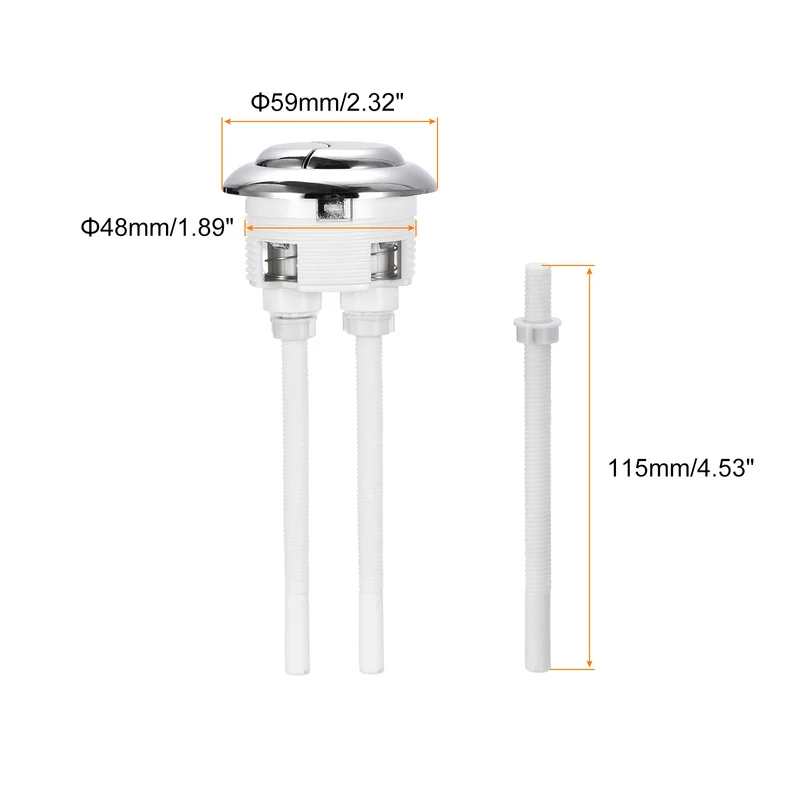 3pcs Toilet Tank Button Dual Push Flushing Toilet Button for 48mm(1.89") Hole
