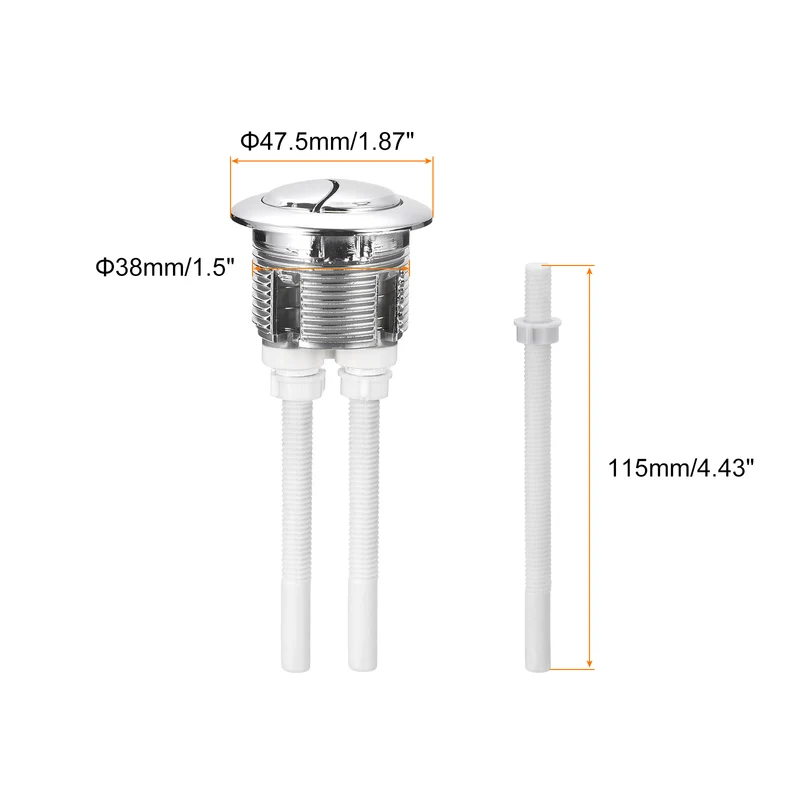 Toilet Tank Button, 3pcs Dual Push Flushing Toilet Button for 38mm(1.5") Hole