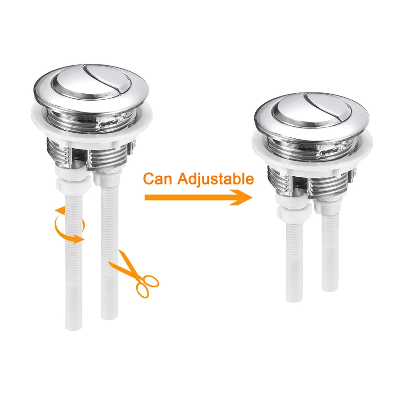 Toilet Tank Button, 3pcs Dual Push Flushing Toilet Button for 38mm(1.5") Hole