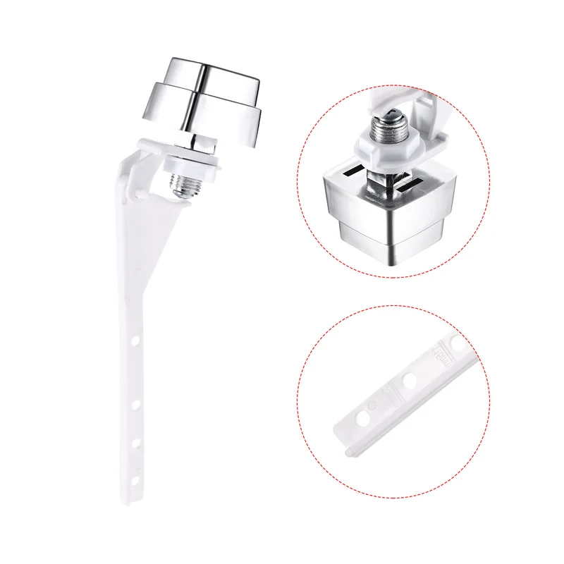 Toilet Flush Lever Handle, Push Button Toilet Tank Handle Replacement Universal Side Mount Toilet Trip Lever, Plastic Lever