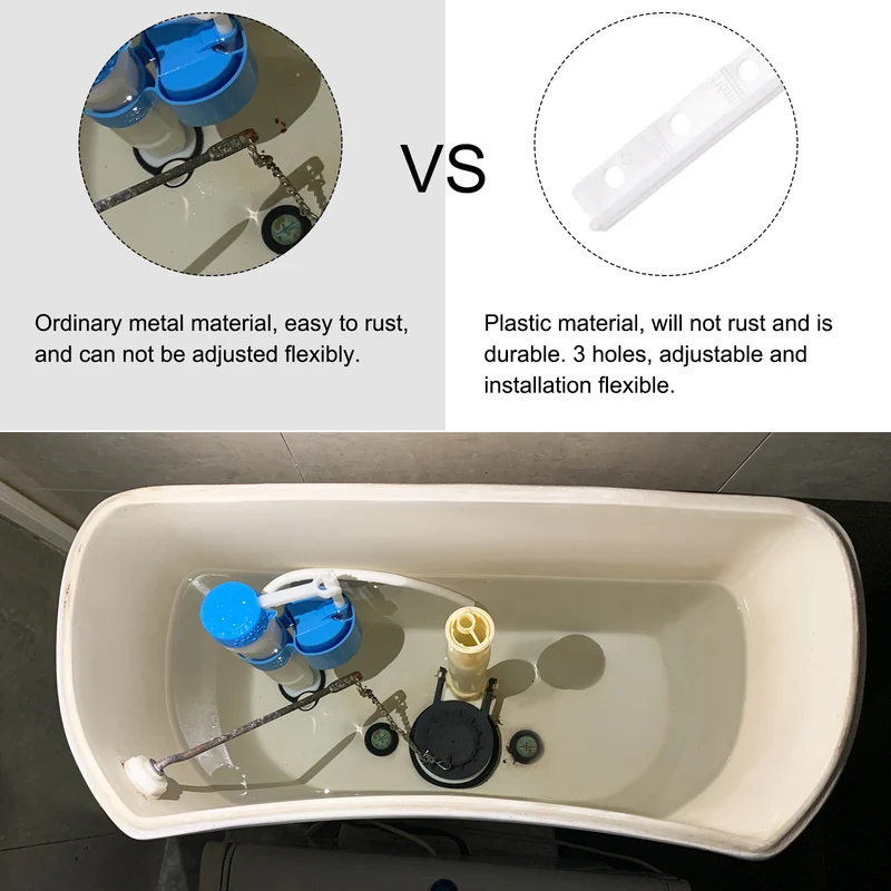 Toilet Flush Lever Handle, Push Button Toilet Tank Handle Replacement Universal Side Mount Toilet Trip Lever, Plastic Lever