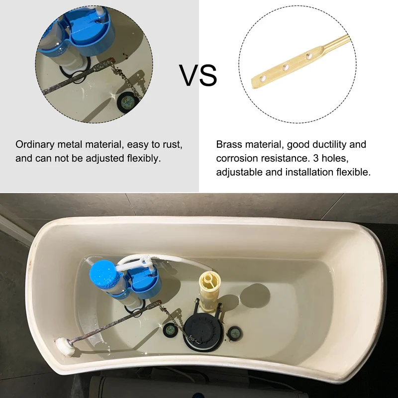 Toilet Tank Flush Lever Side Mount Toilet Trip Brass Lever Chrome Finish