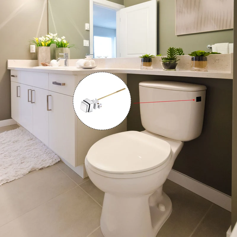 Toilet Tank Flush Lever Side Mount Toilet Trip Brass Lever Chrome Finish